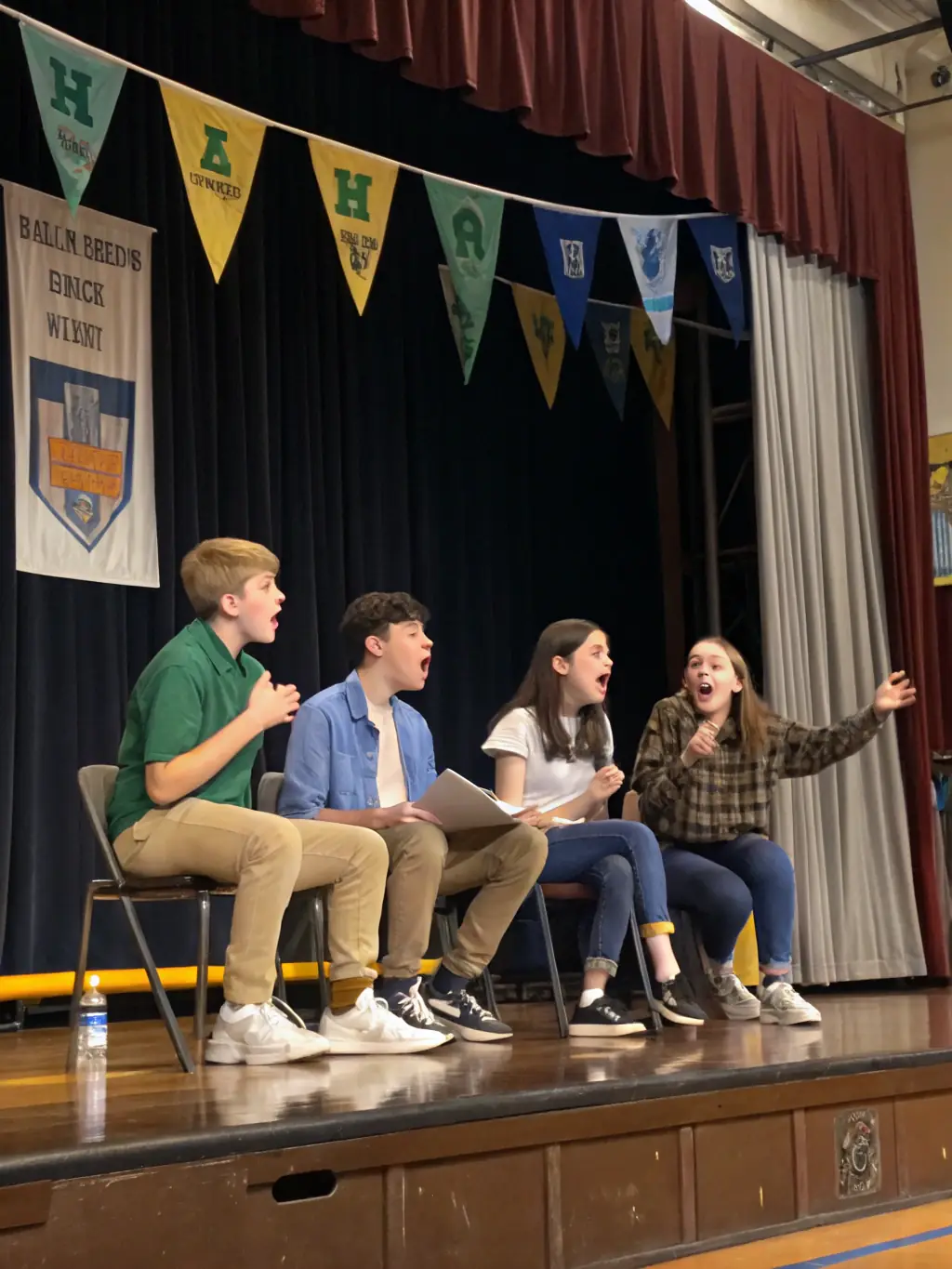 A group of Monte Cassino Girls High students participating in a debate competition, showcasing their public speaking and critical thinking skills.