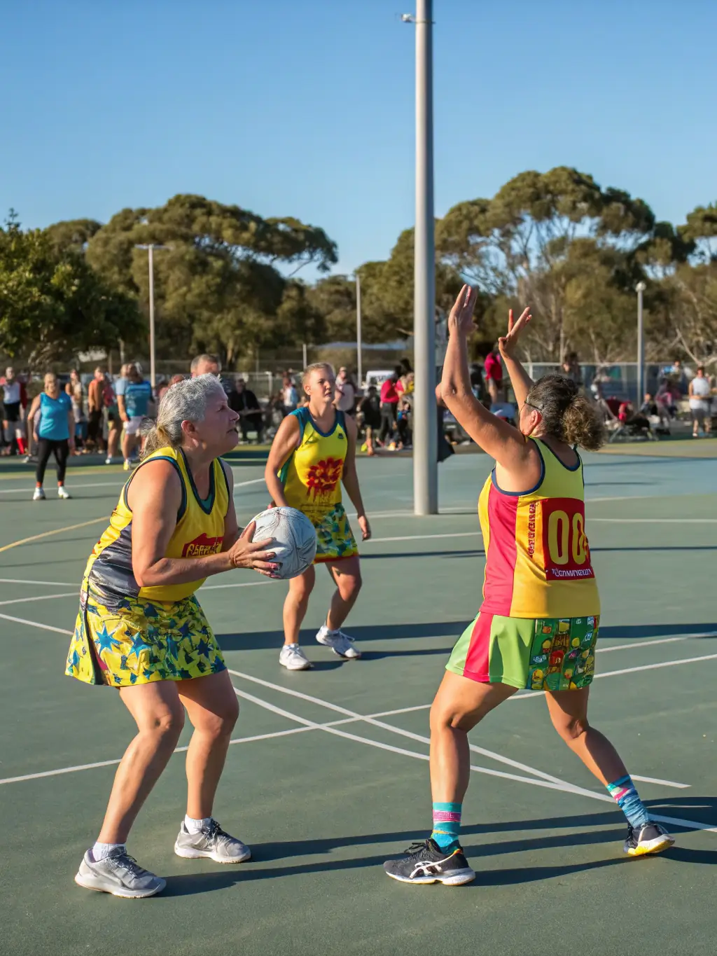 Monte Cassino Girls High students playing netball on the school's court, demonstrating teamwork and athletic abilities.